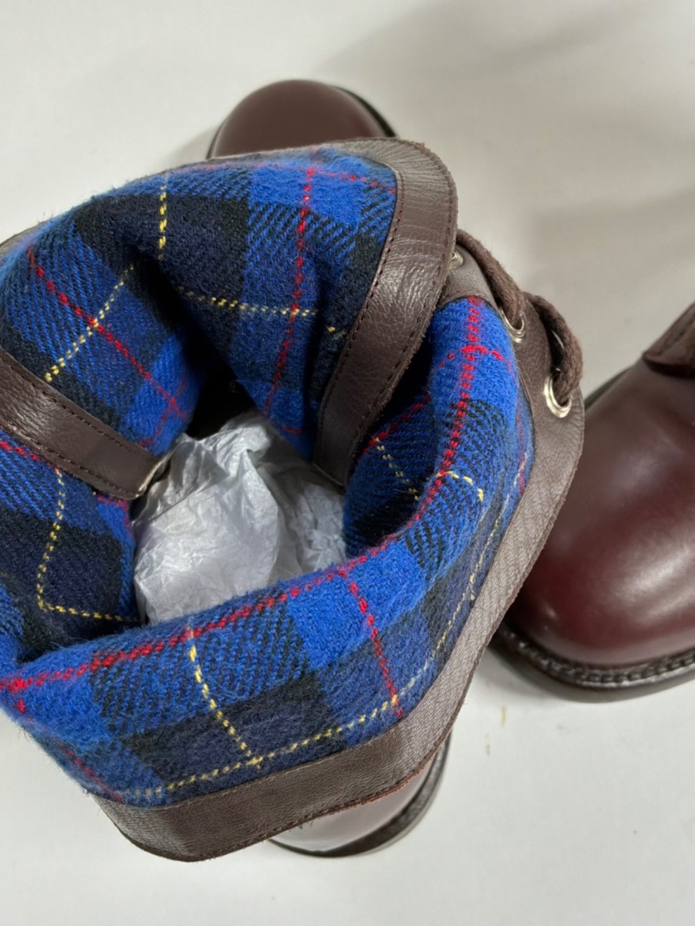 Vintage 90's CHANEL CC Logo COMBAT Biker Moto Brown Lace Up Leather Boots  37.5 - Picture 11 of 16